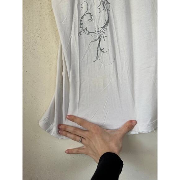 Vintage Y2K Affliction Men’s Distressed White Cross Wings Short Sleeve T Shirt - Picture 8 of 9